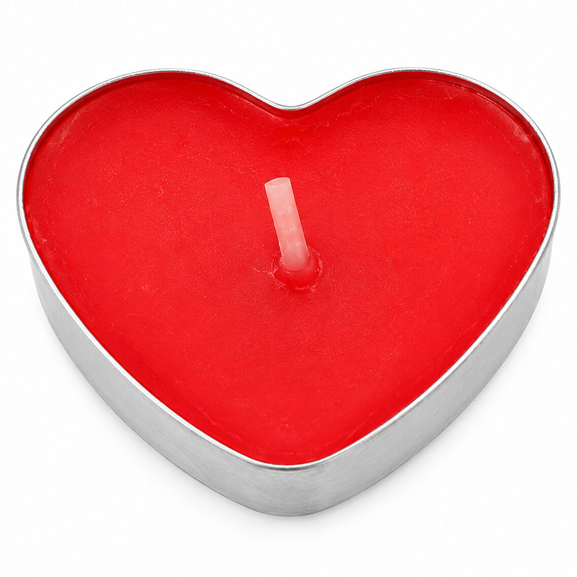 4 Adet Kalpli Tealight Mum - Romantik Kalp Şekilli Dekoratif Küçük Mum - 2