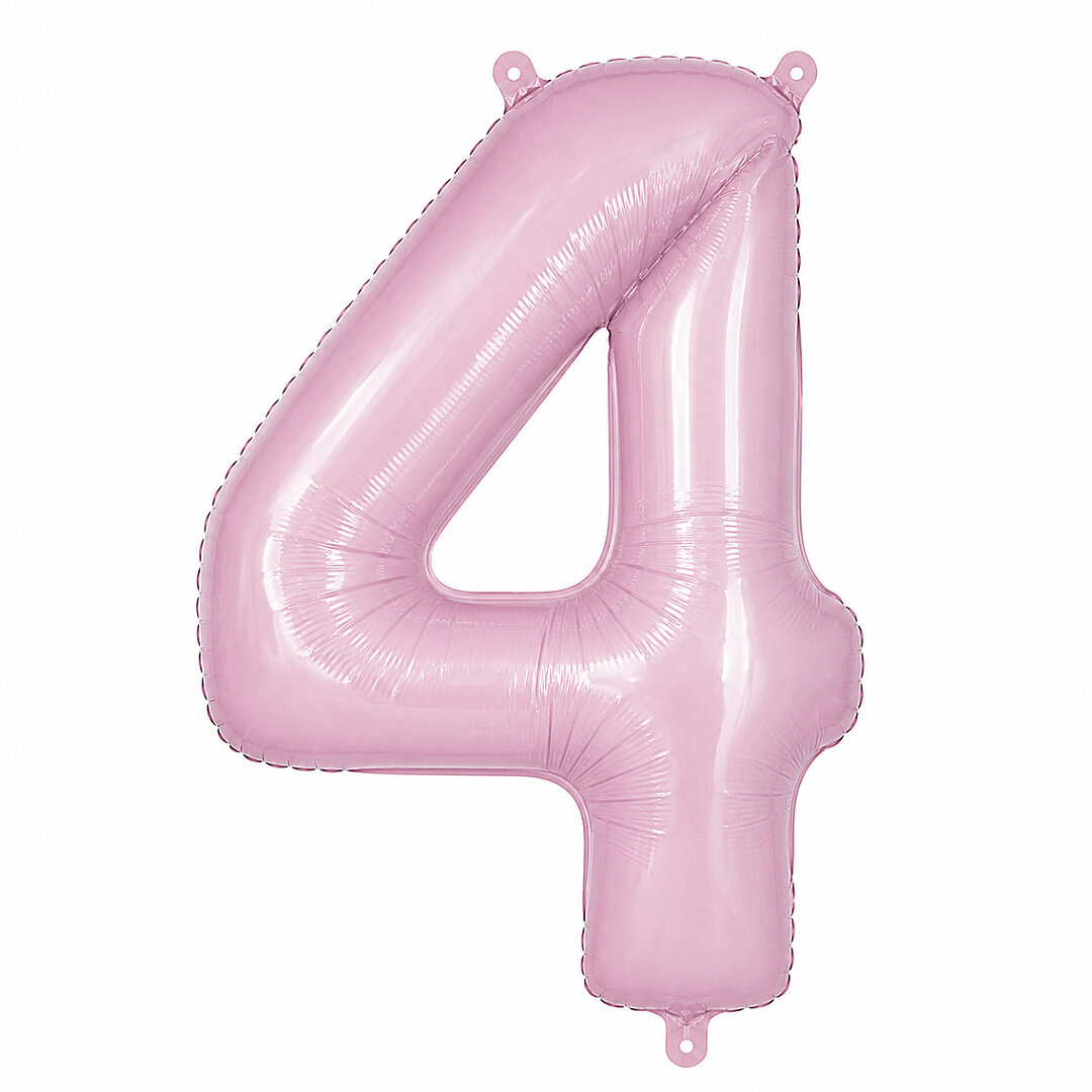 4 Rakam Folyo Balon pembe Rengi (76 cm) - 1