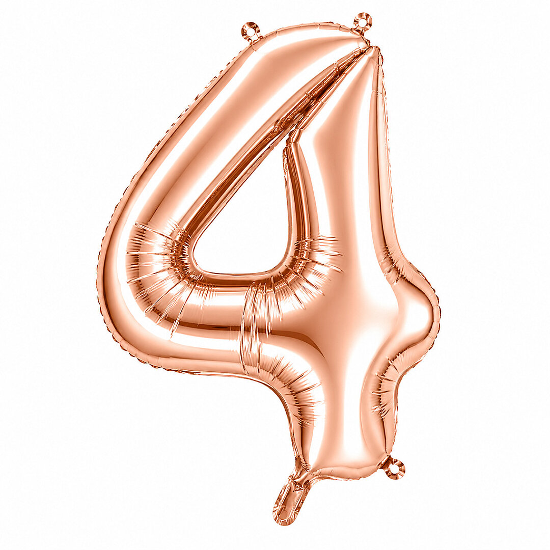 4 Rakam Folyo Balon Rose Gold Rengi (76 cm) - 1