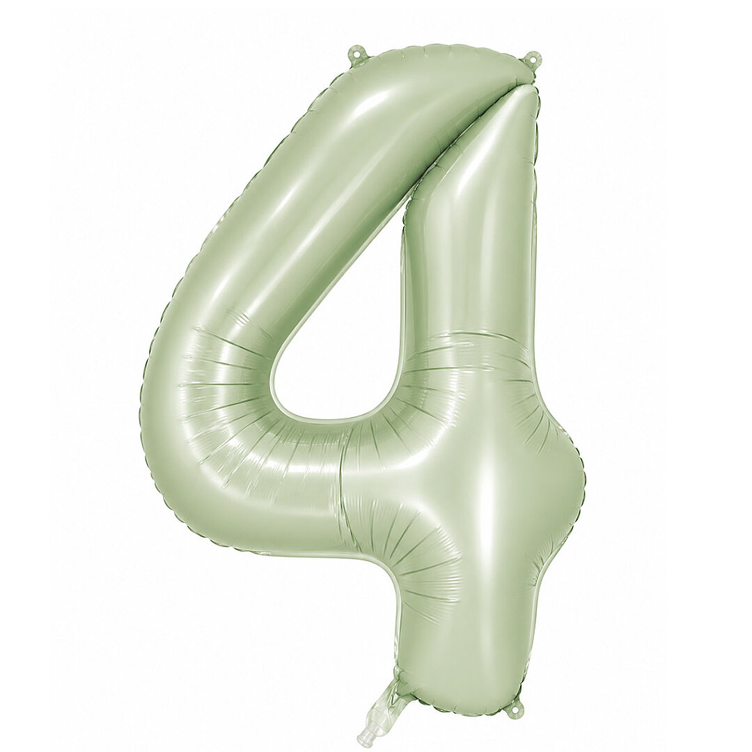 4 Rakam Folyo Balon Yeşil Rengi (76 cm) - 1