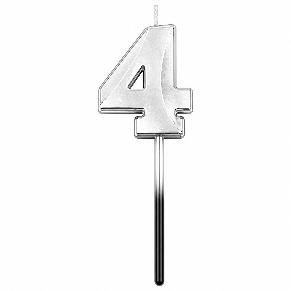 4 Rakam Mum Gümüş - 1