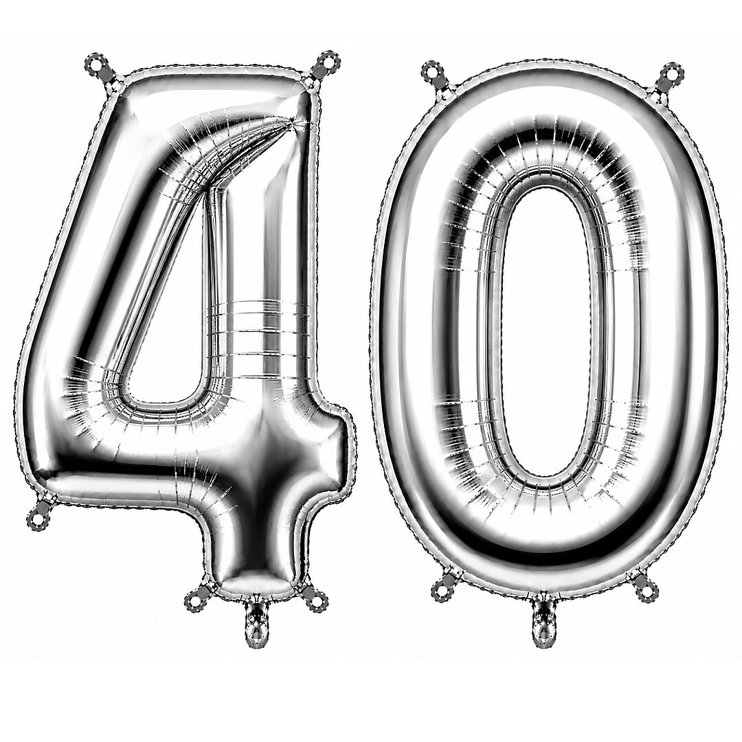 40 Rakam Folyo Balon Gümüş Rengi (76 cm) - Beysüs