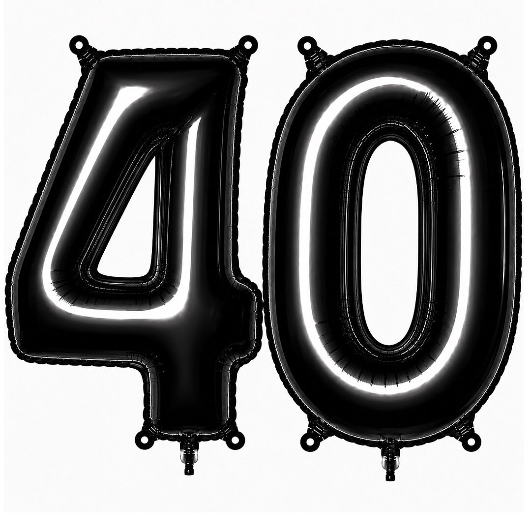 40 Rakam Folyo Balon Siyah Rengi (76 cm) - Beysüs