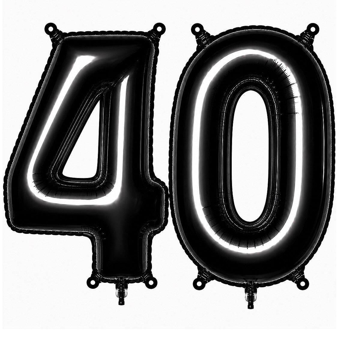 40 Rakam Folyo Balon Siyah Rengi (76 cm) - 1