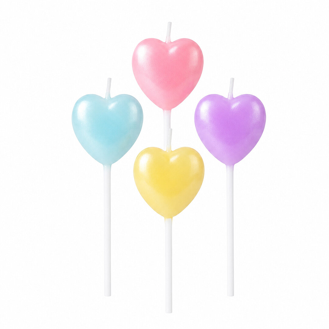 4'lü Makaron Kalp Mum - Beysüs