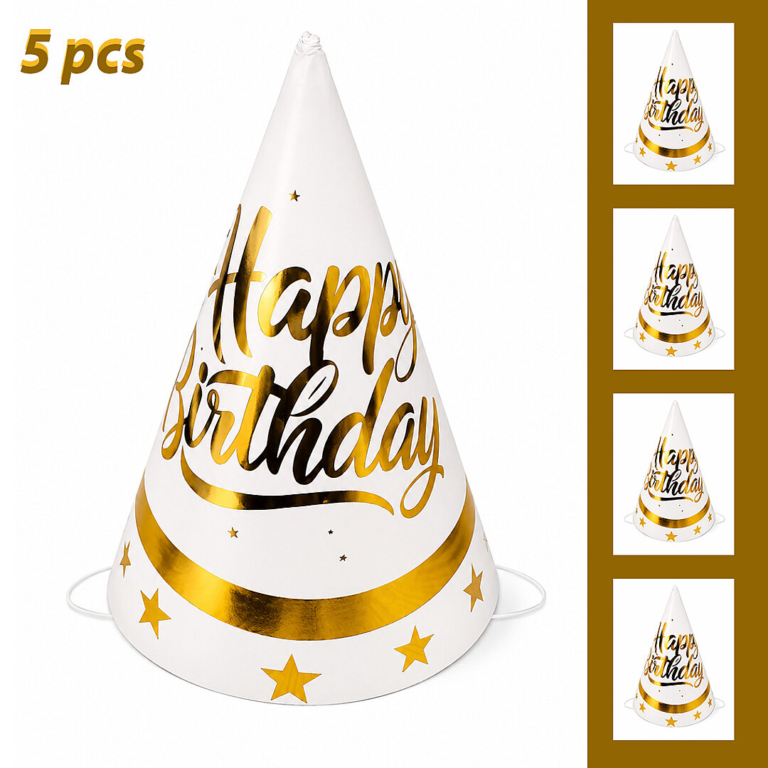 5 Li Happy Birthday Parti Şapkası - 1