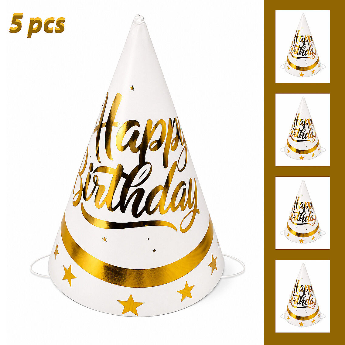 5 Li Happy Birthday Parti Şapkası - 1