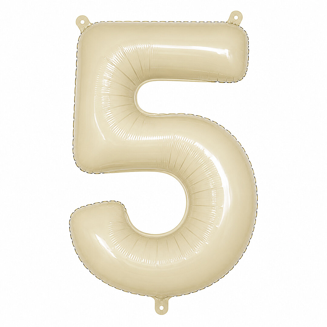 5 Rakam Folyo Balon krem Rengi (76 cm) - 1