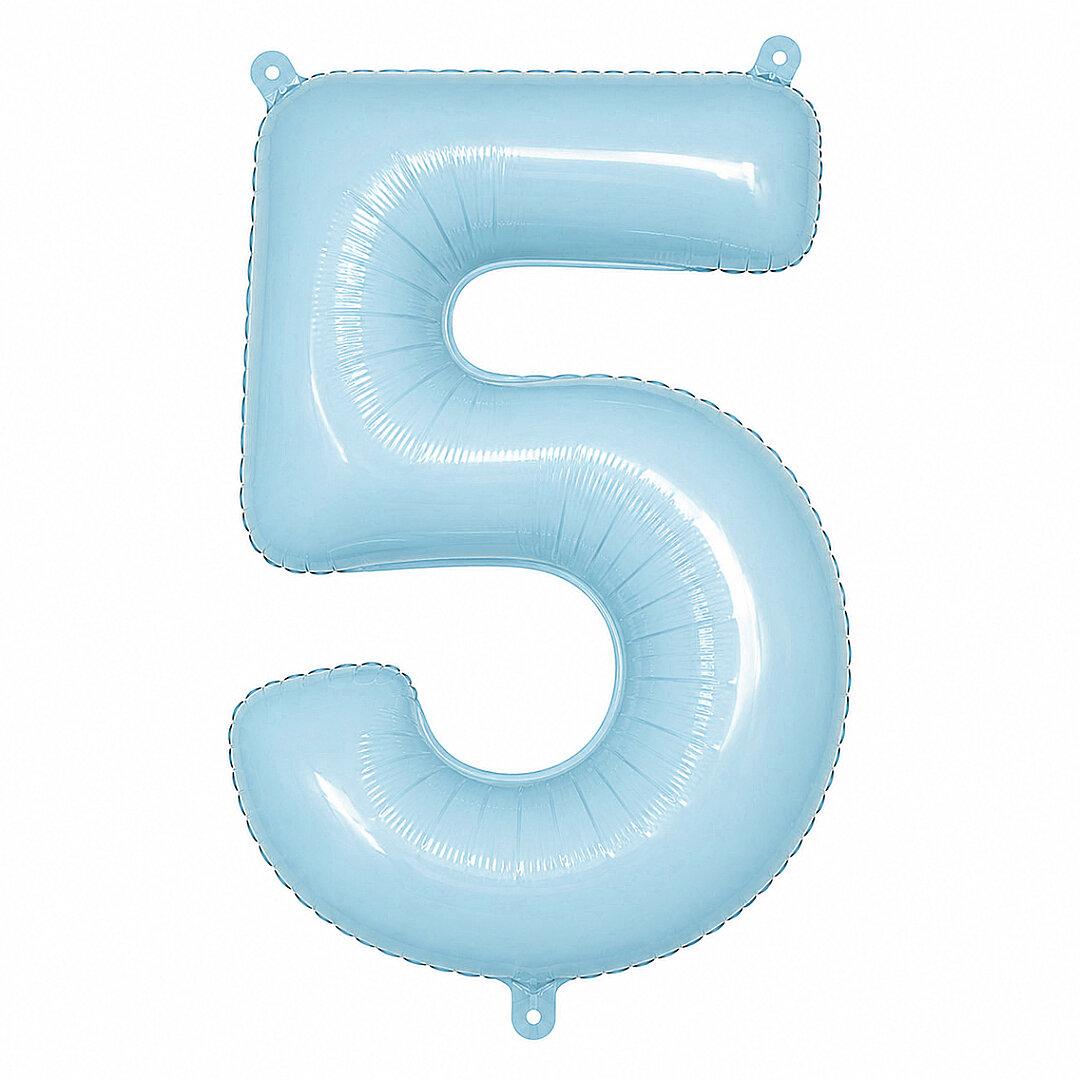 5 Rakam Folyo Balon Mavi Rengi (76 cm) - Beysüs