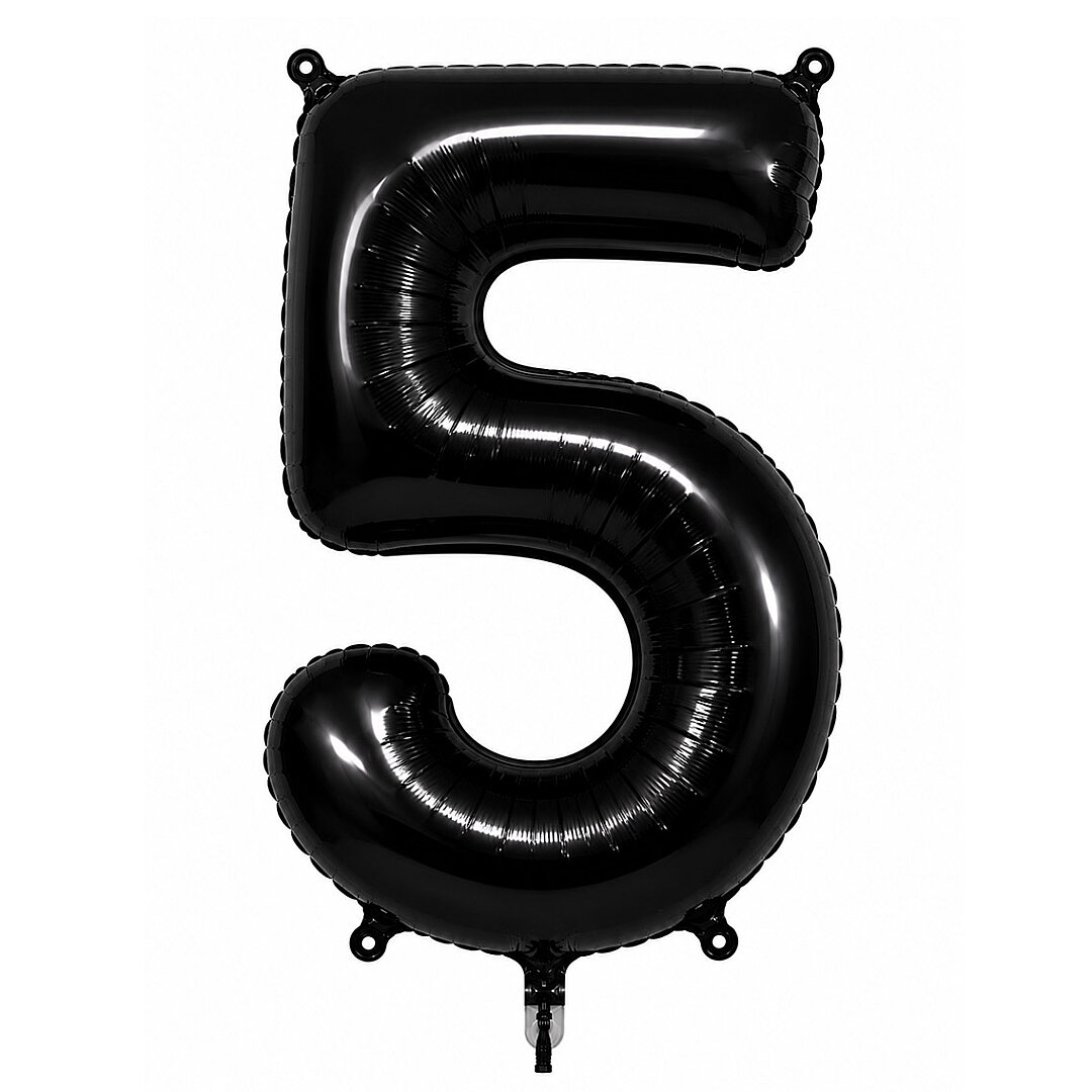 5 Rakam Folyo Balon Siyah Rengi (76 cm) - 1