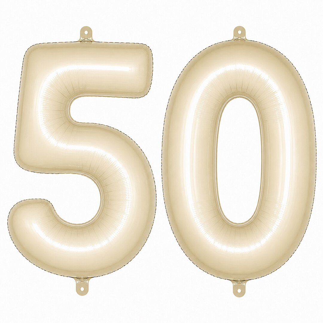 50 Rakam Folyo Balon krem Rengi (76 cm) - 1