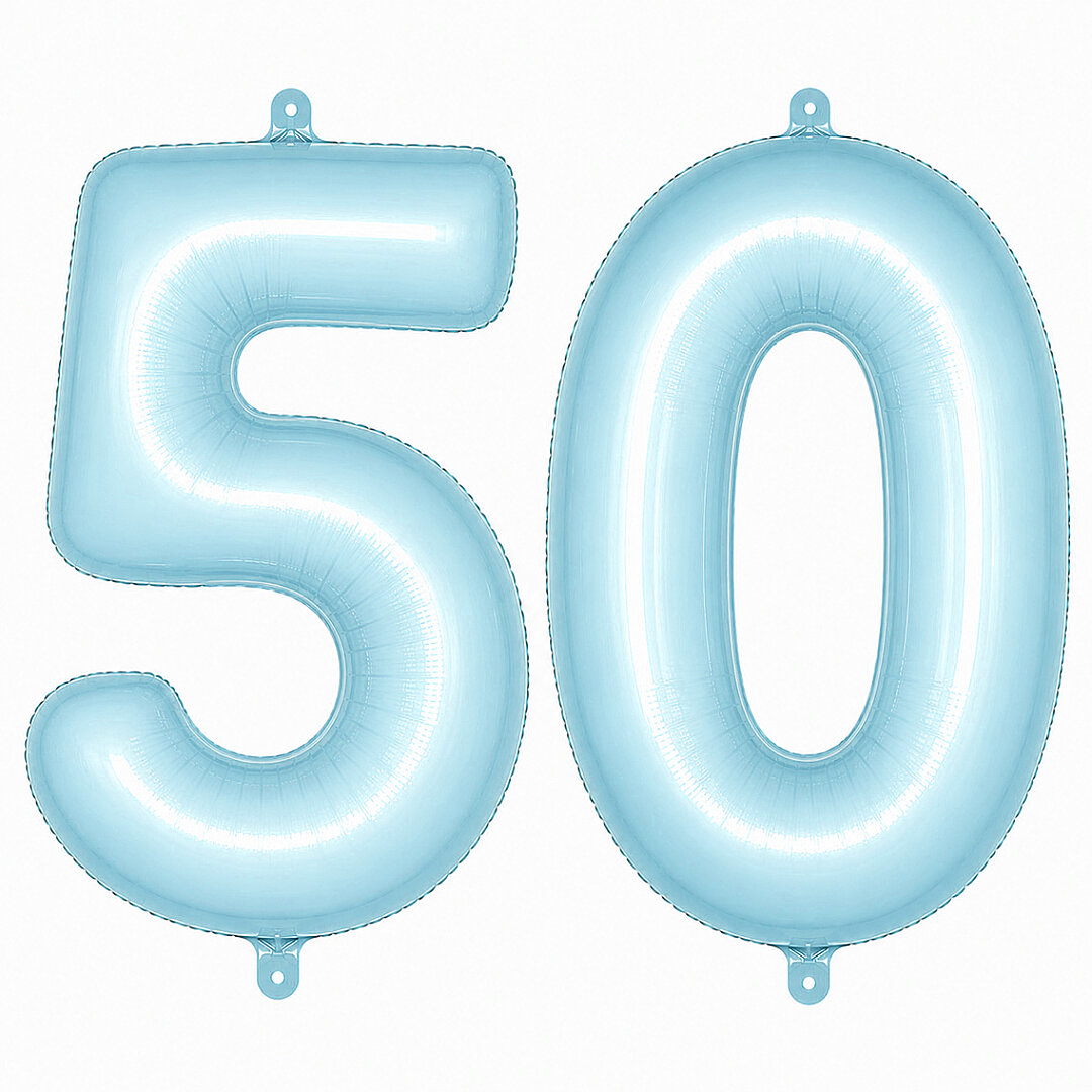 50 Rakam Folyo Balon Mavi Rengi (76 cm) - Beysüs