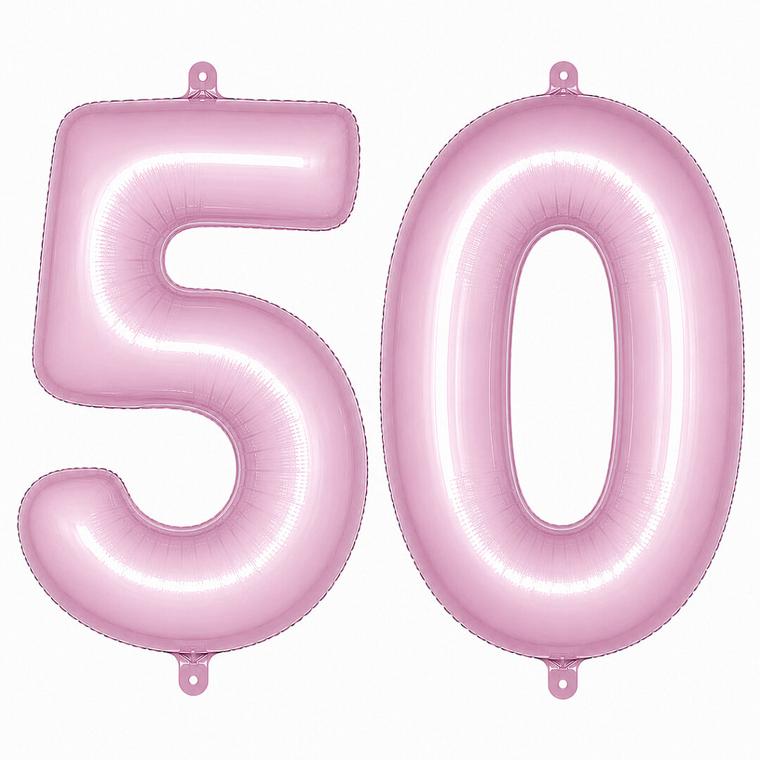 50 Rakam Folyo Balon pembe Rengi (76 cm) - 1