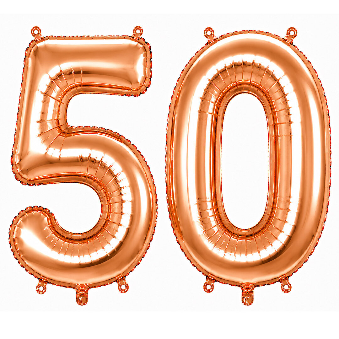 50 Rakam Folyo Balon Rose Gold Rengi (100 cm) - Beysüs