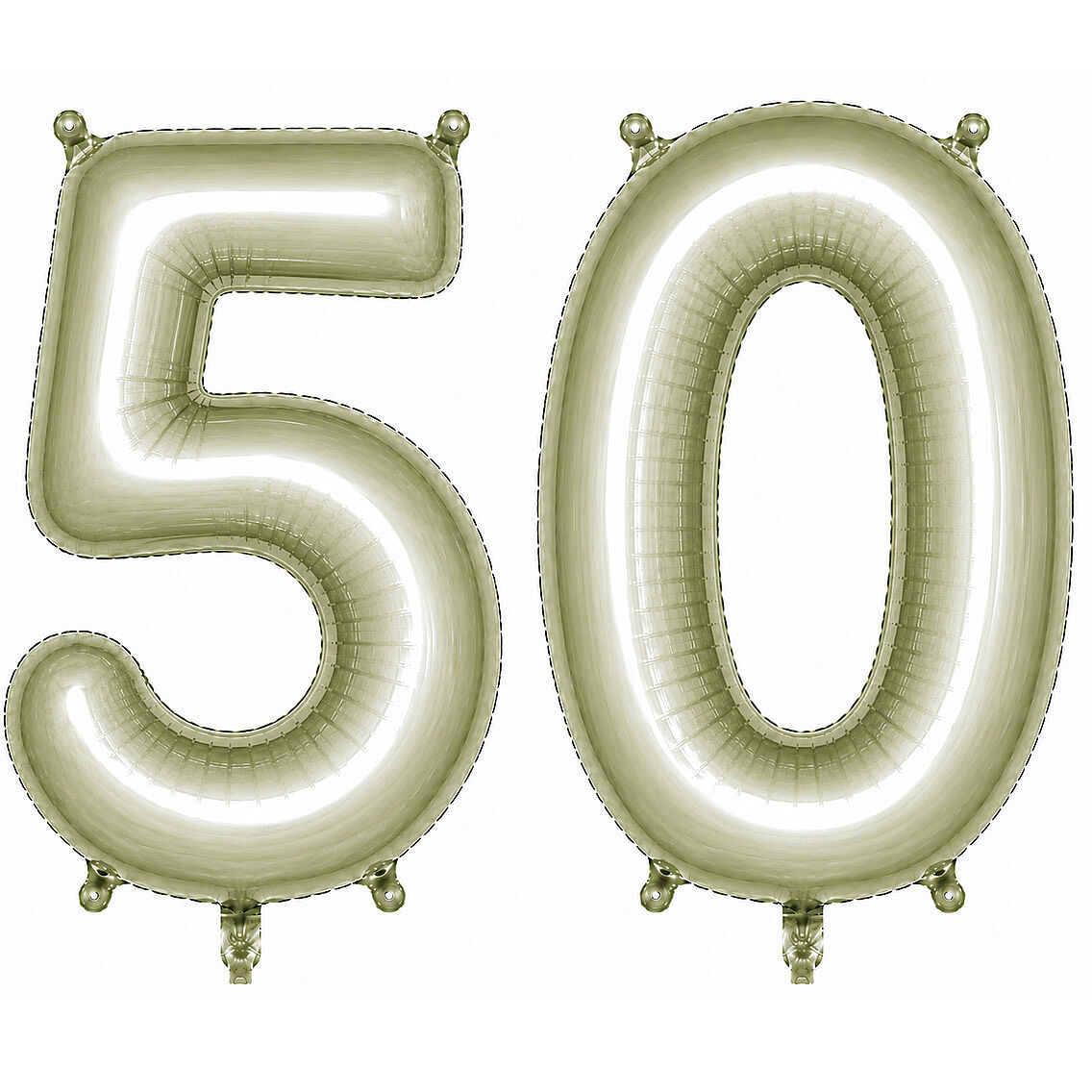 50 Rakam Folyo Balon Yeşil Rengi (76 cm) - 1