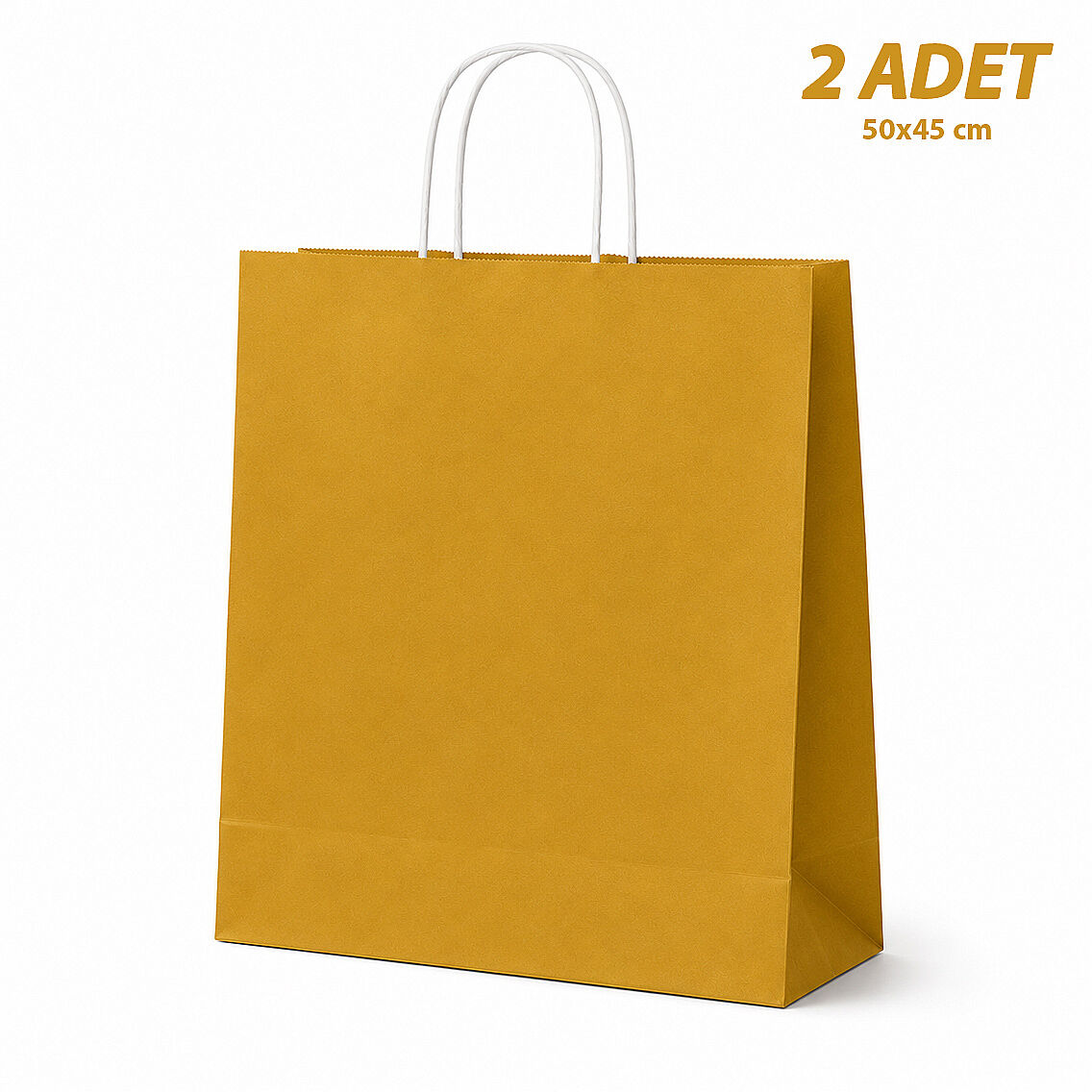 50x45 cm Hediyelik Kağıt Çanta Gold 2 Adet - 1