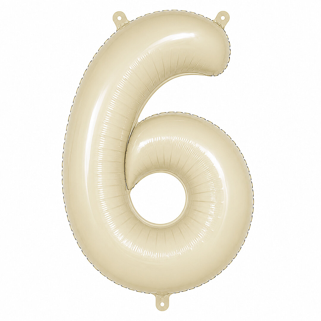6 Rakam Folyo Balon krem Rengi (76 cm) - Beysüs