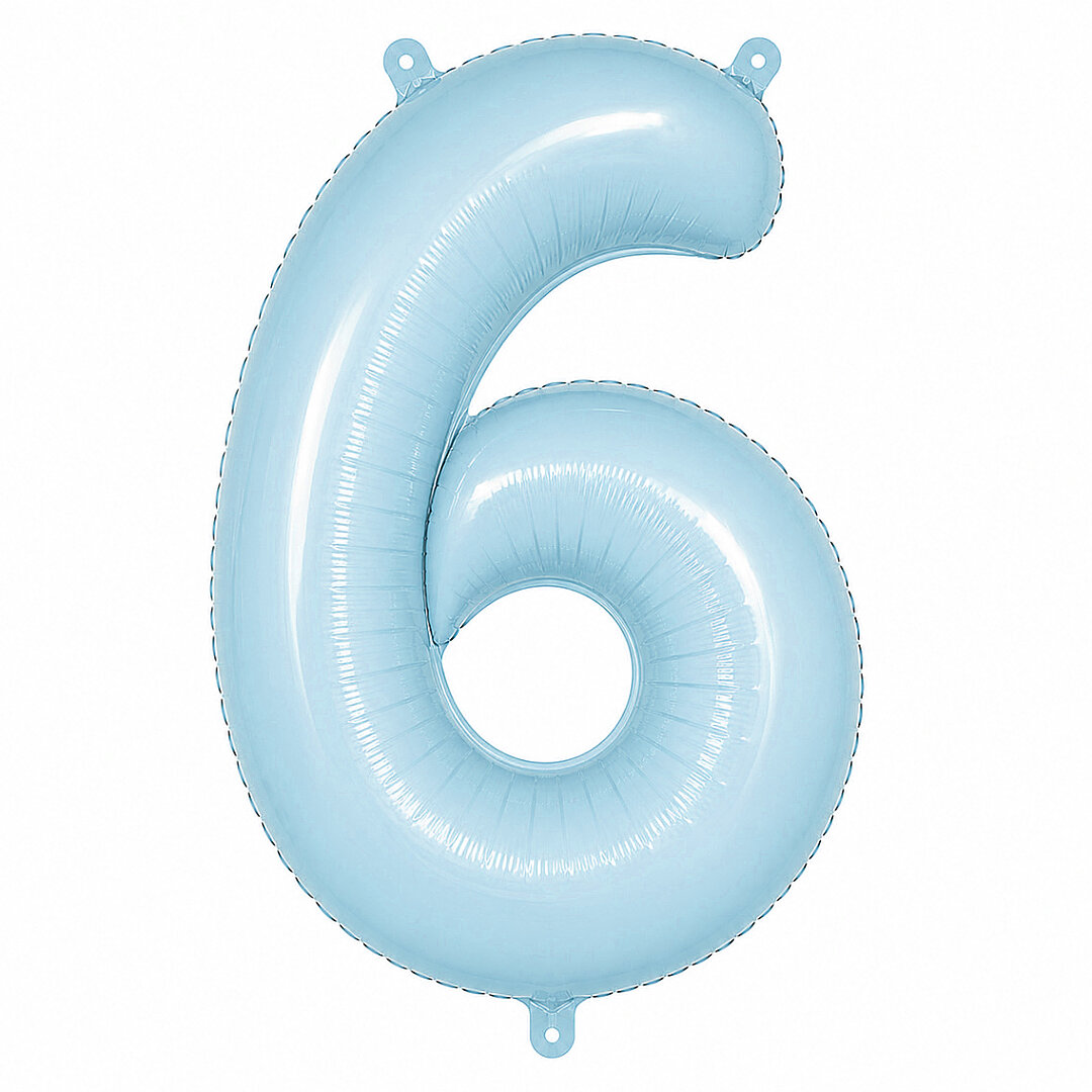 6 Rakam Folyo Balon Mavi Rengi (76 cm) - Beysüs
