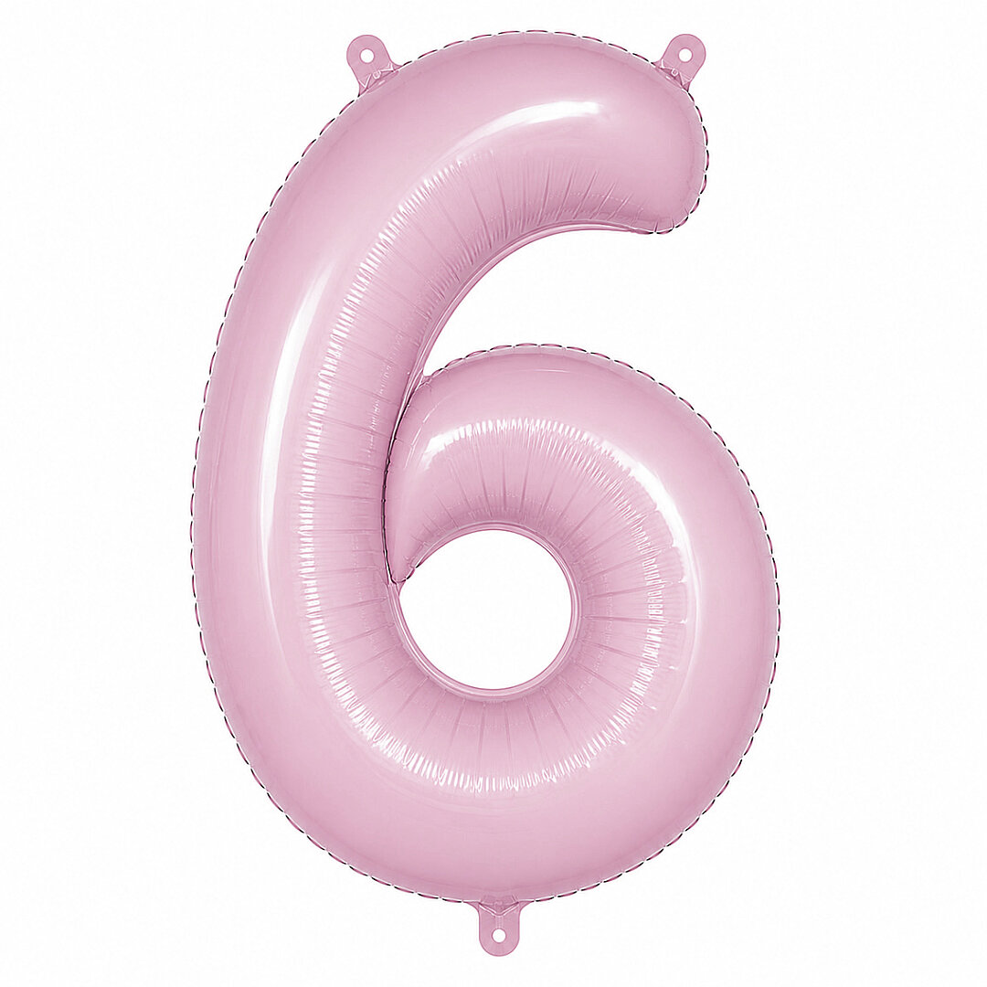 6 Rakam Folyo Balon pembe Rengi (76 cm) - Beysüs