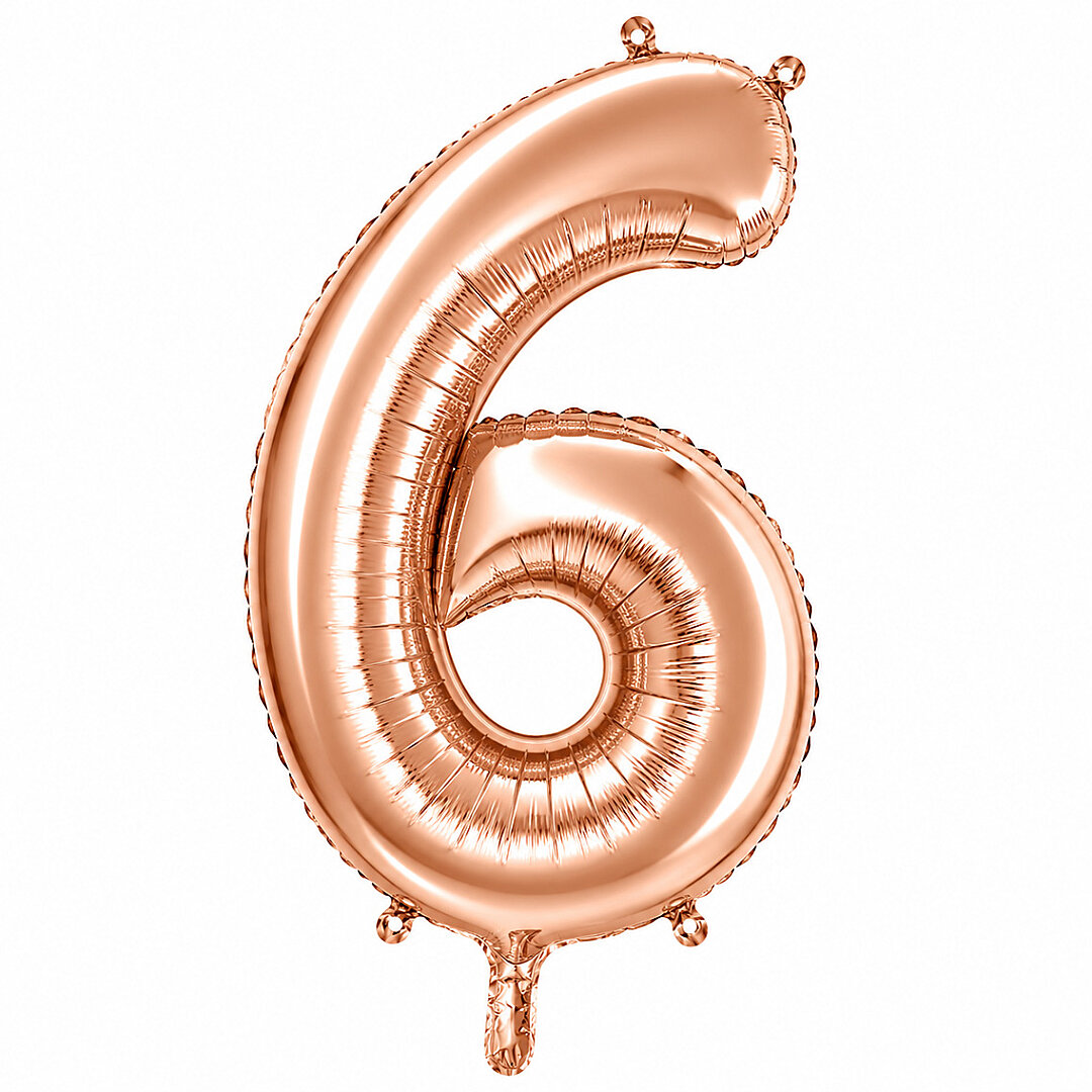6 Rakam Folyo Balon Rose Gold Rengi (76 cm) - Beysüs