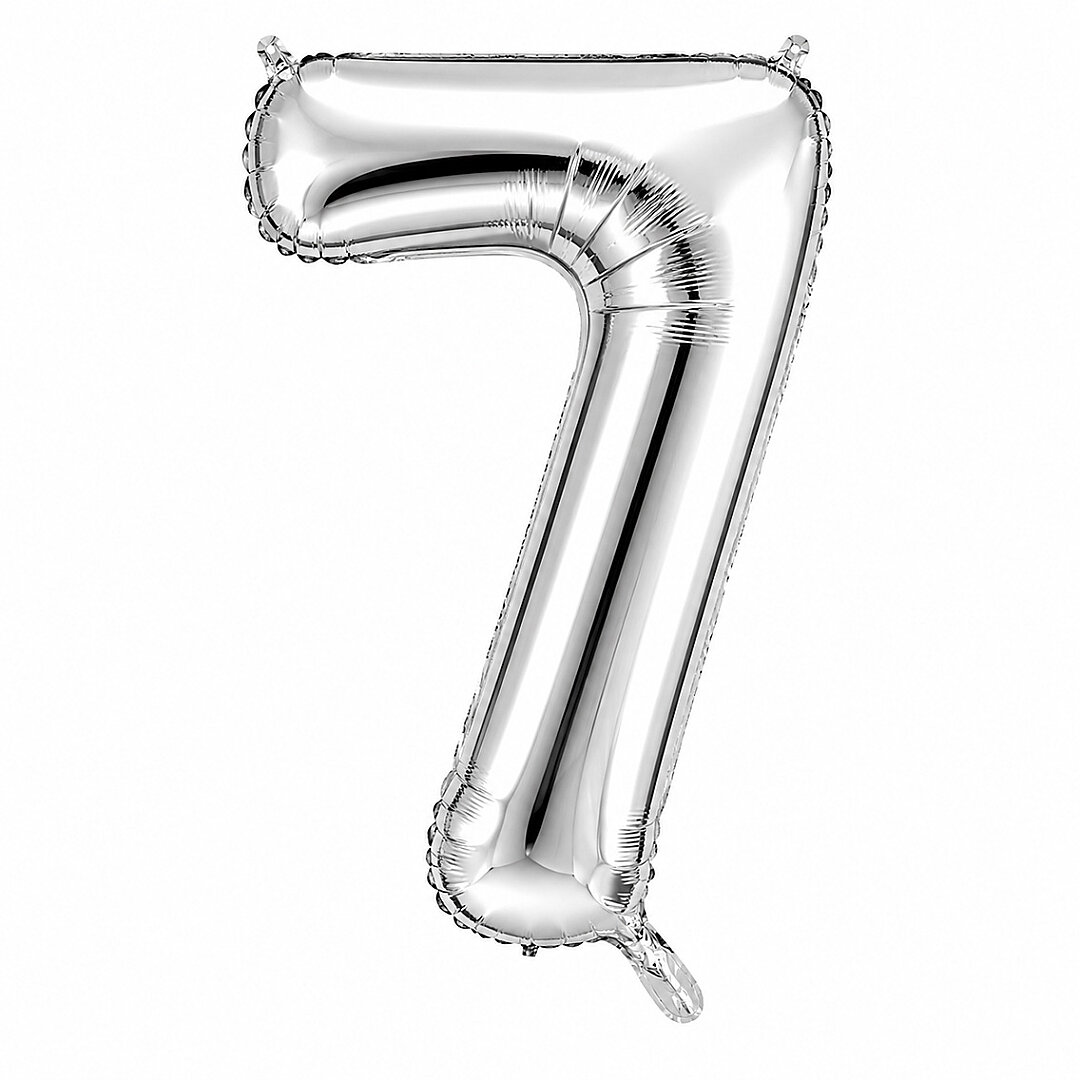 7 Rakam Folyo Balon Gümüş Rengi (36 cm) - Beysüs