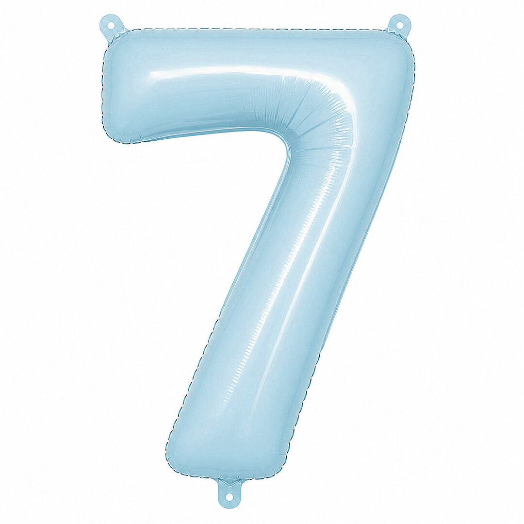 7 Rakam Folyo Balon Mavi Rengi (76 cm) - 1