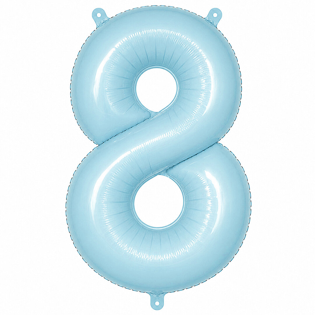 8 Rakam Folyo Balon Mavi Rengi (76 cm) - 1