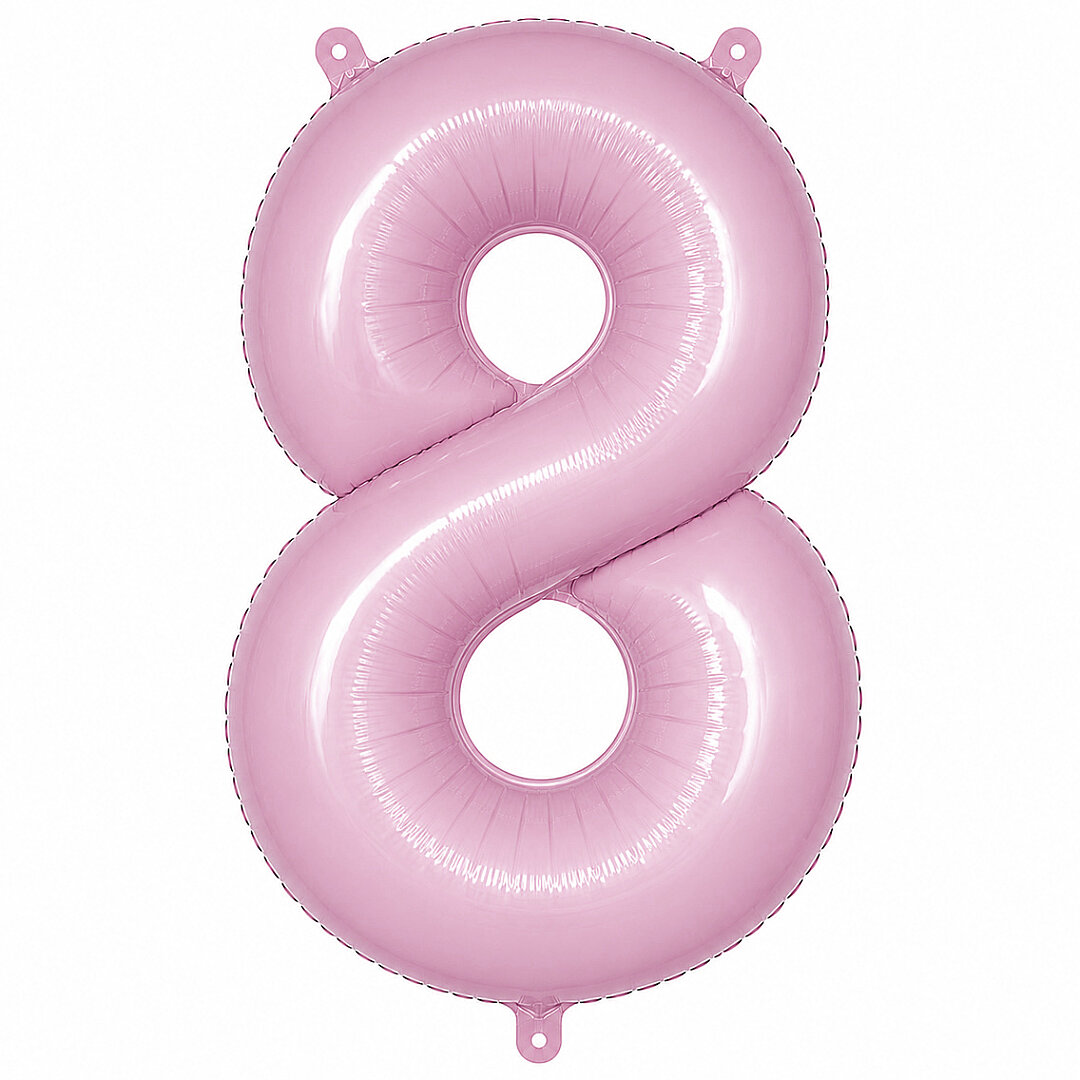 8 Rakam Folyo Balon pembe Rengi (76 cm) - 1