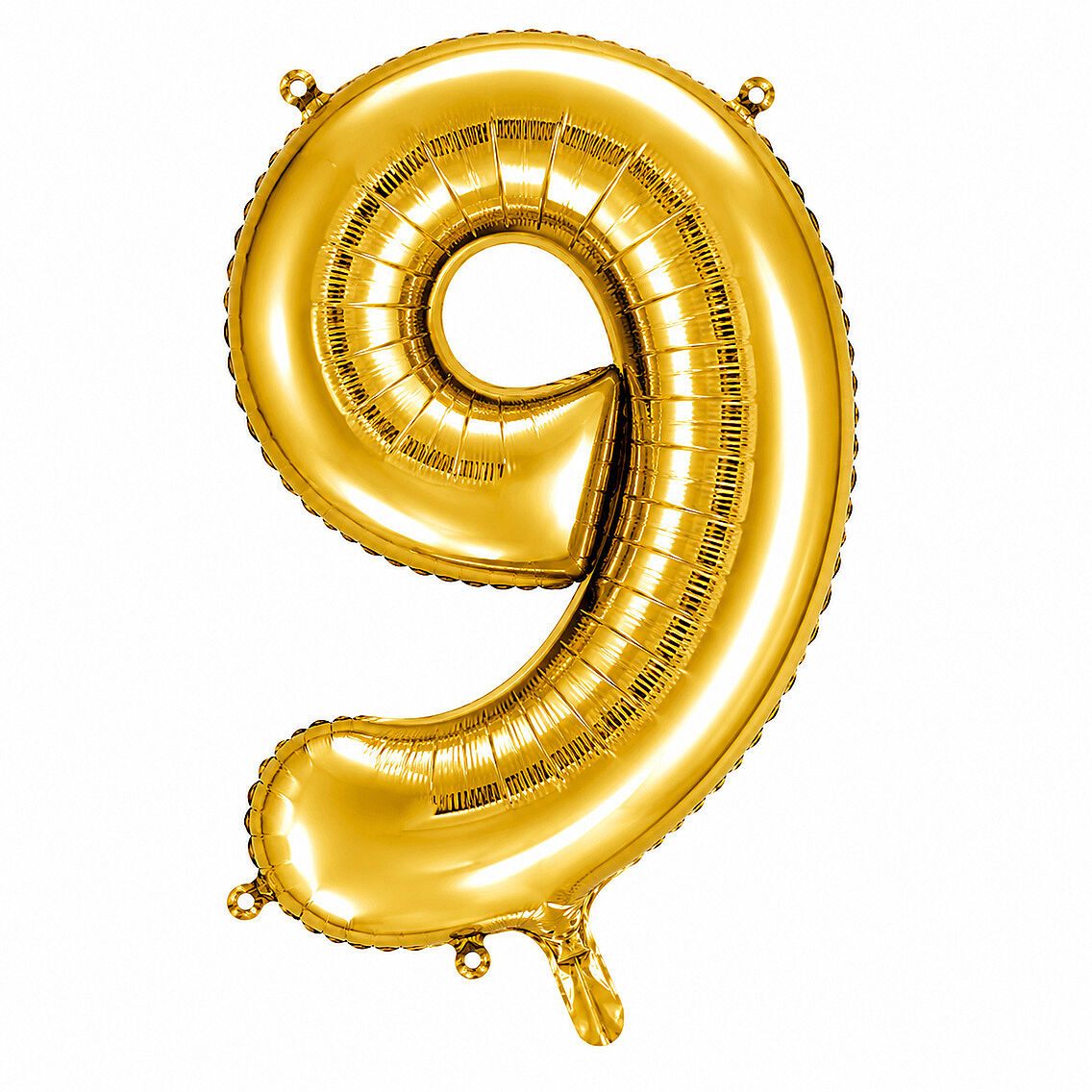 9 Rakam Folyo Balon Altın Rengi (36 cm) - 1