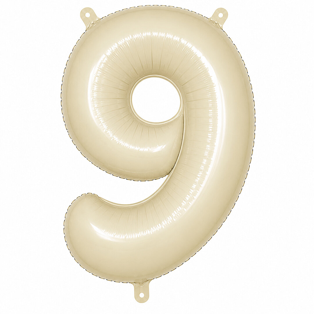9 Rakam Folyo Balon krem Rengi (76 cm) - 1