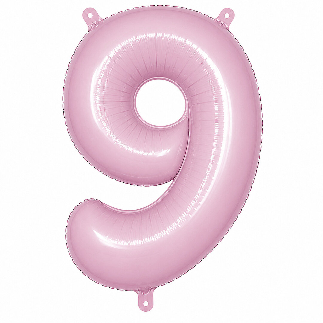 9 Rakam Folyo Balon pembe Rengi (76 cm) - 1