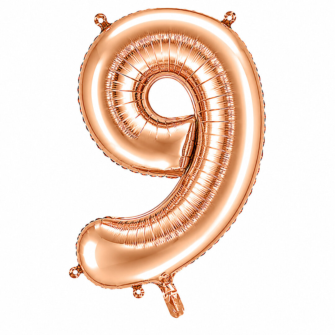 9 Rakam Folyo Balon Rose Gold Rengi (76 cm) - Beysüs