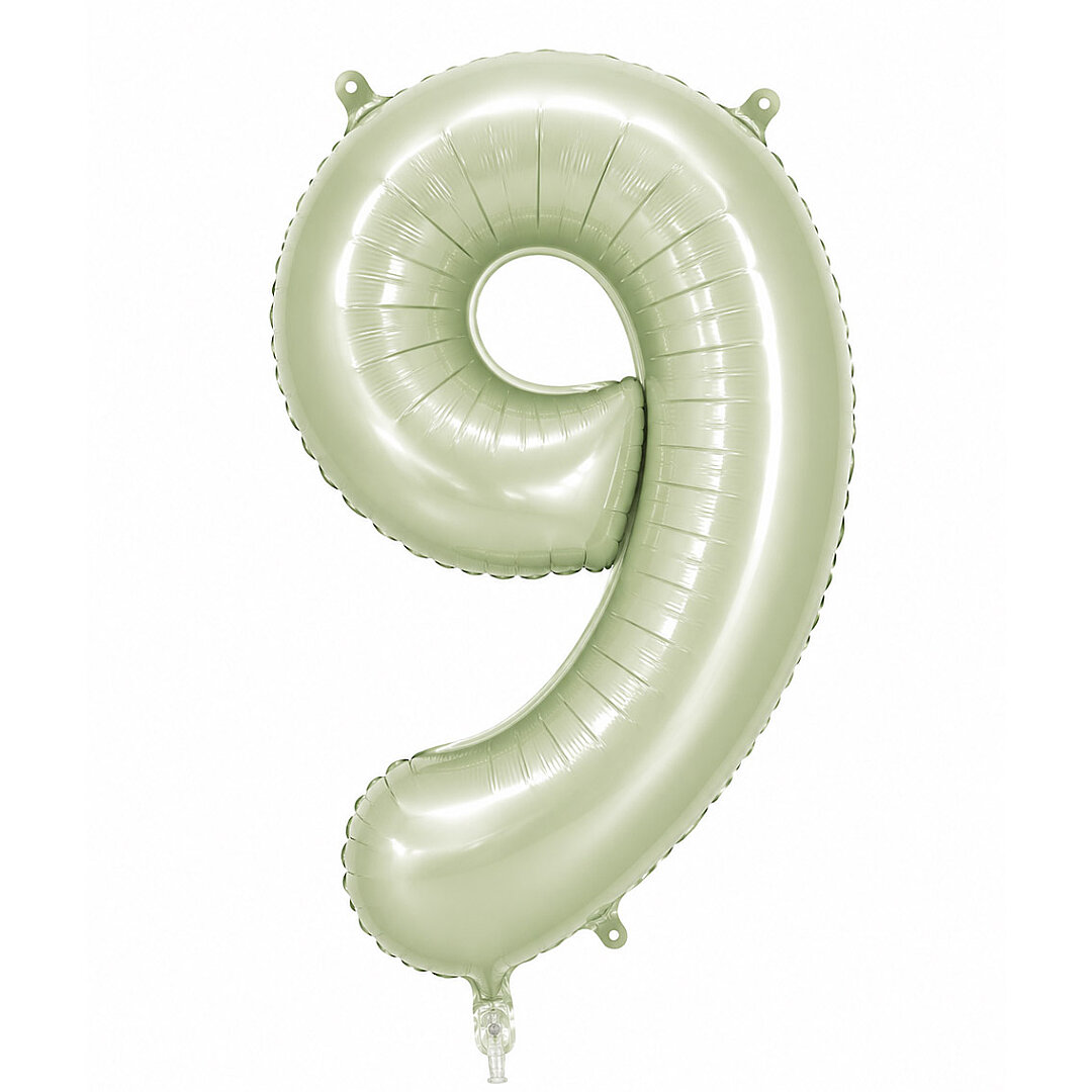 9 Rakam Folyo Balon Yeşil Rengi (76 cm) - Beysüs