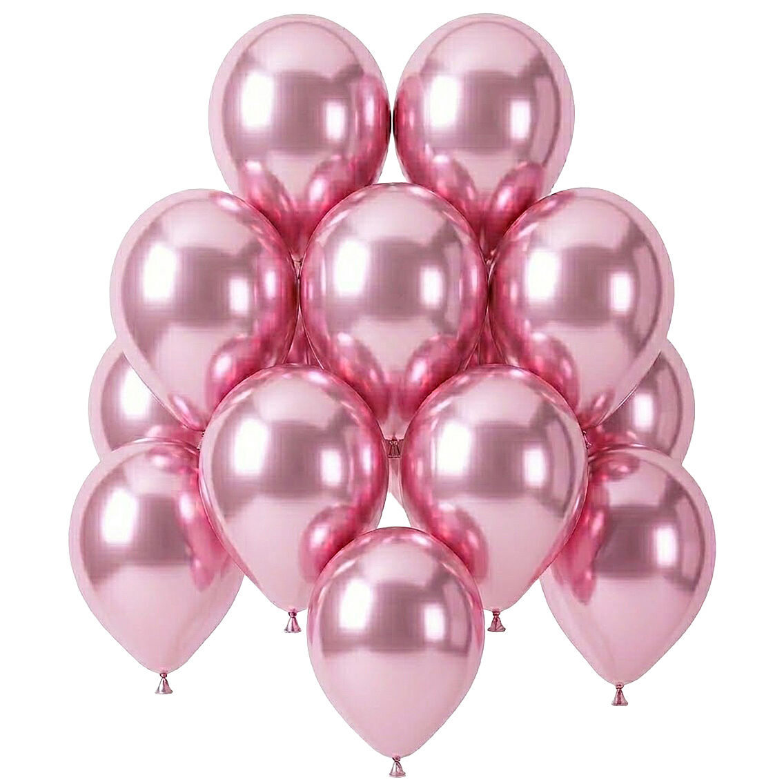 Açık Pembe Renk Lateks krom Balon (30 cm) - 12 Adet - 1