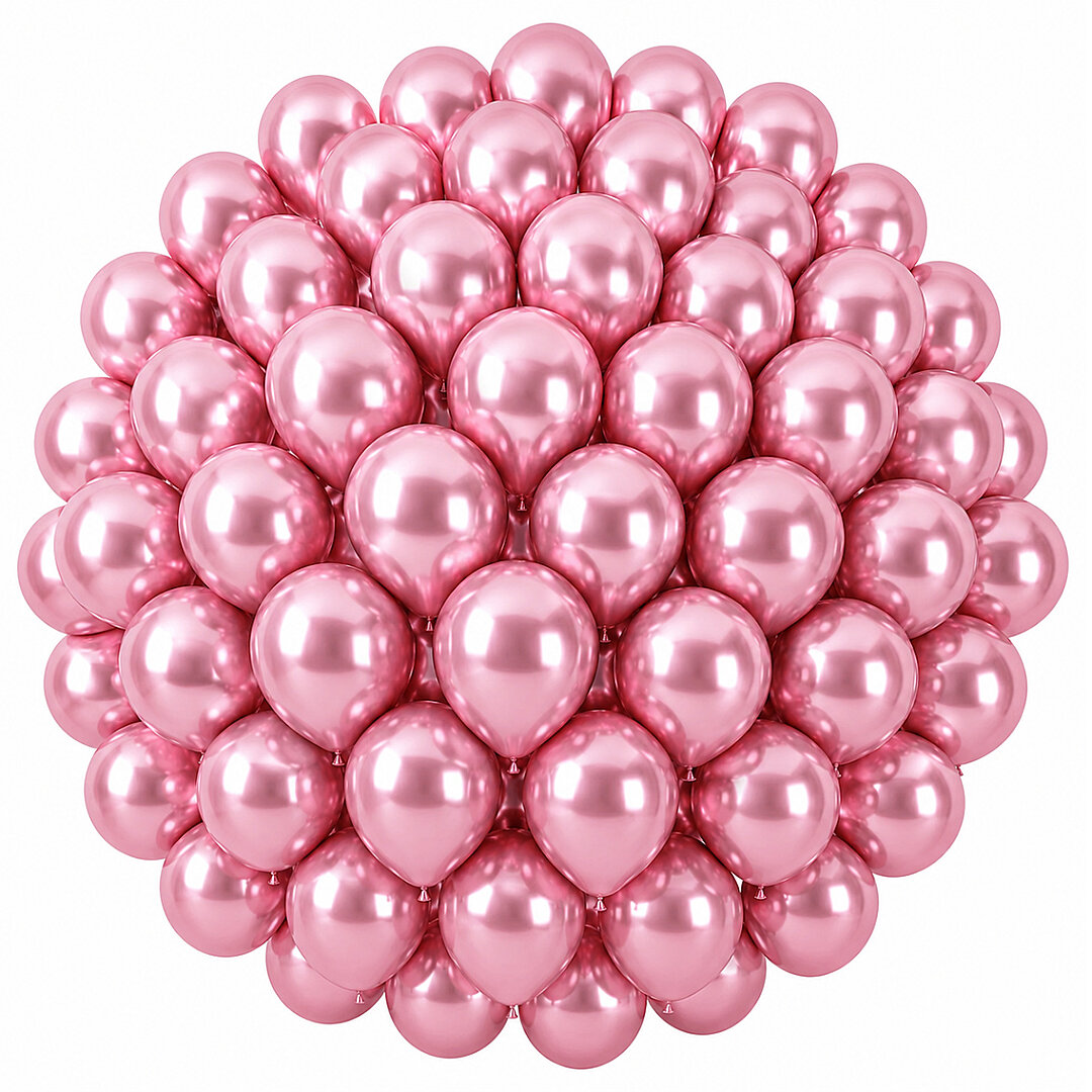 Açık Pembe Renk Lateks krom Balon (30 cm) - 50 Adet - 1