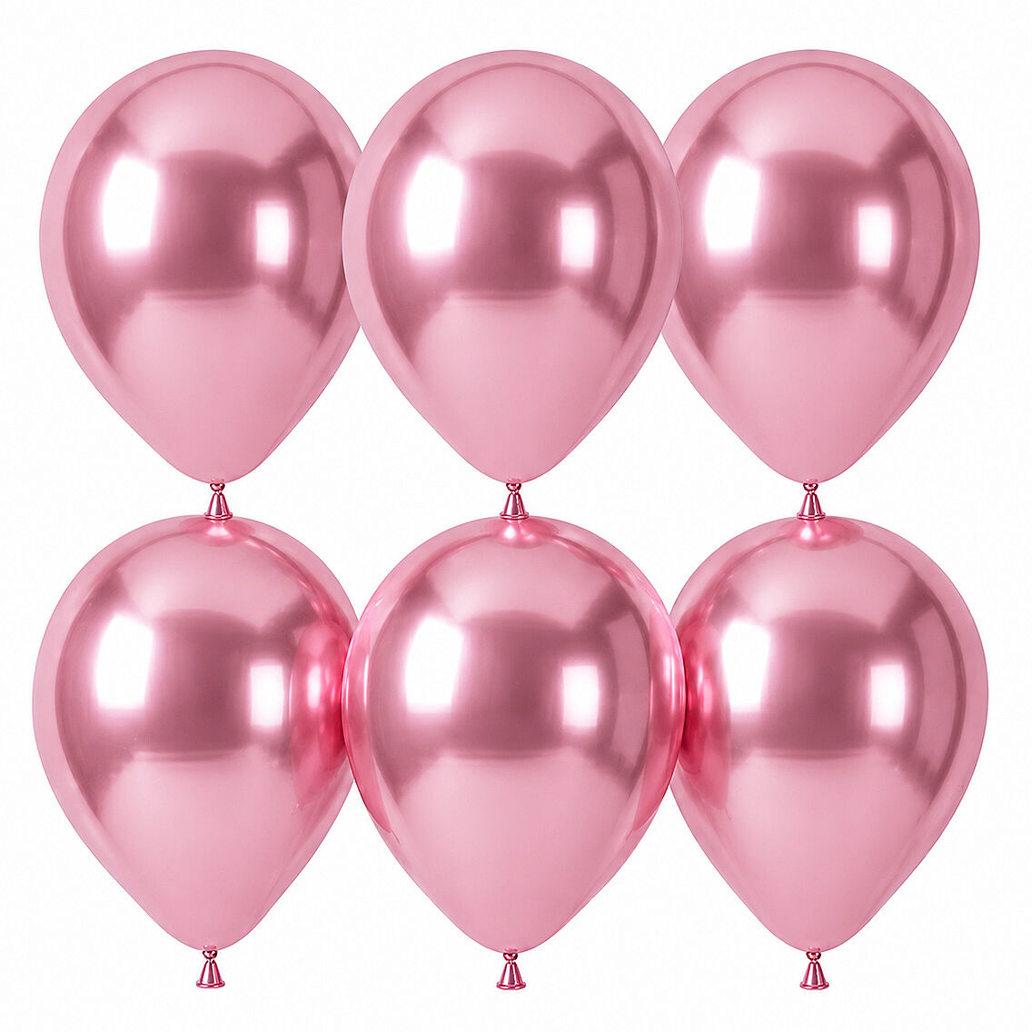 Açık Pembe Renk Lateks krom Balon (30 cm) - 6 Adet - 1