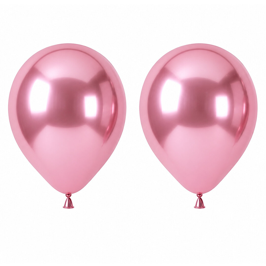 Açık Pembe Renk Lateks krom Balon (45 cm) - 2 Adet - Beysüs