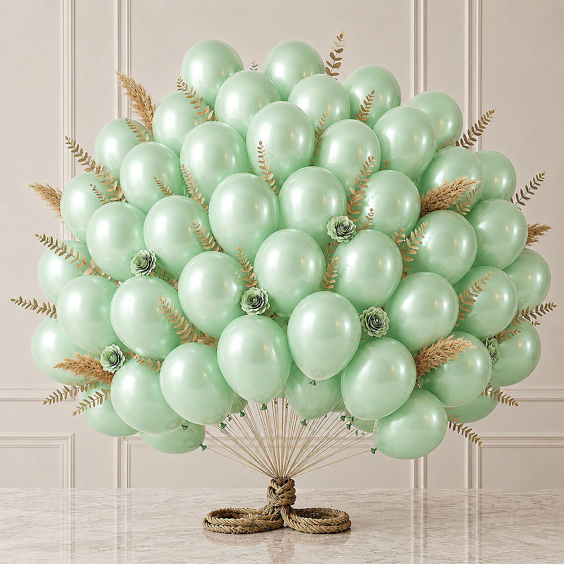 Açık Yeşil Renk Lateks Metalik Balon (30 cm) - 50 Adet - 1
