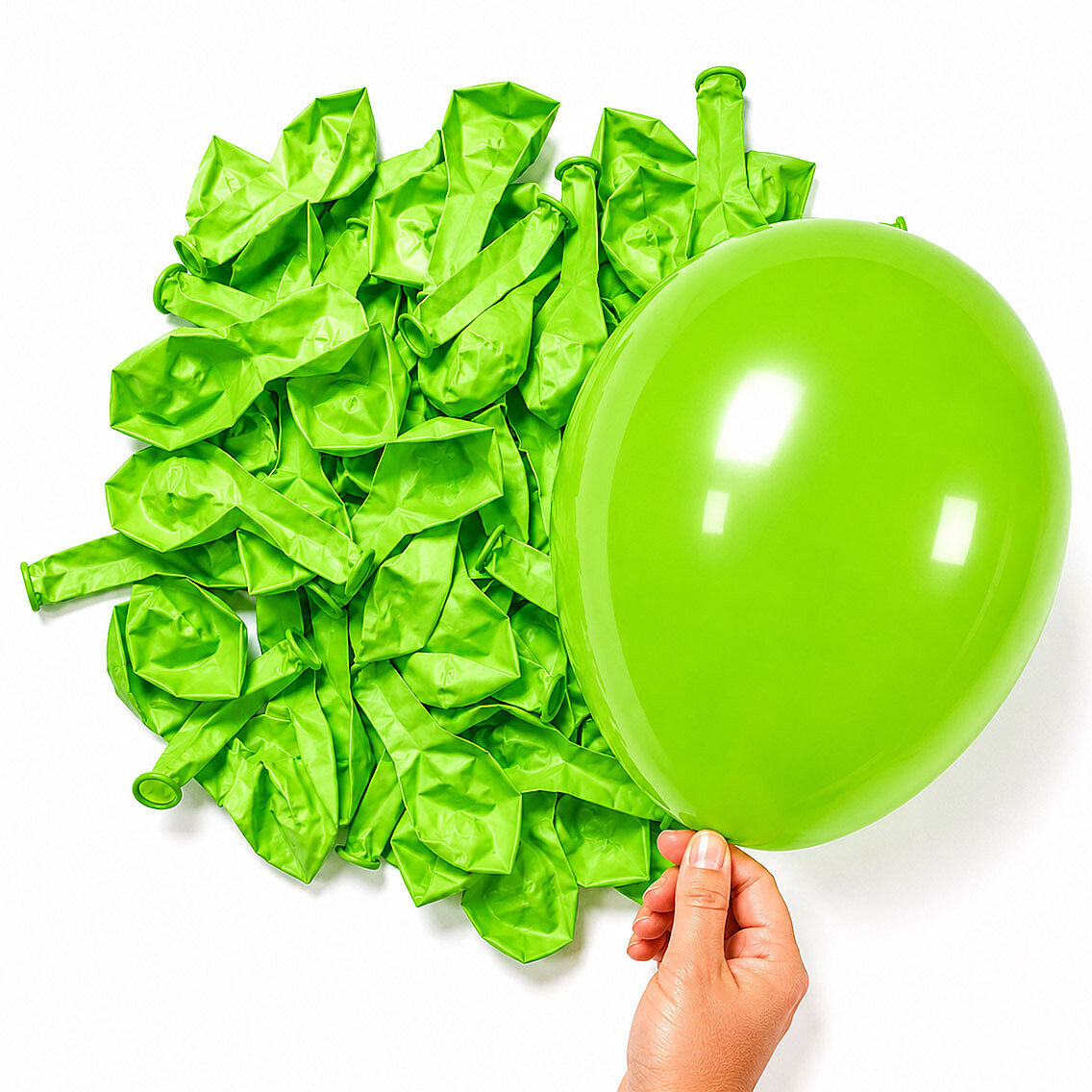 Açık Yeşil Renk Lateks Pastel Balon (13 cm) - 10 Adet - 1