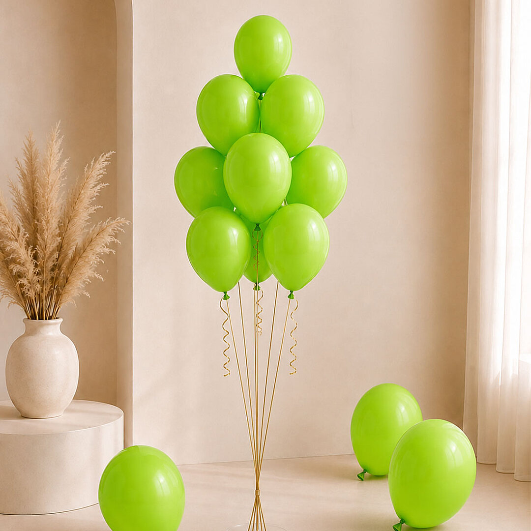Açık Yeşil Renk Lateks Pastel Balon (30 cm) - 12 Adet - Beysüs