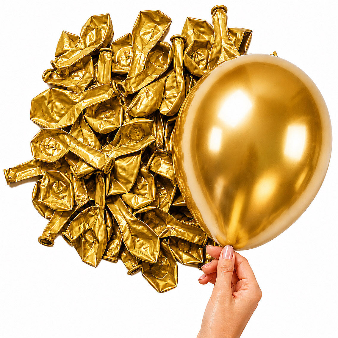 Altın Renk Lateks krom Balon (15 cm) - 10 Adet - 2