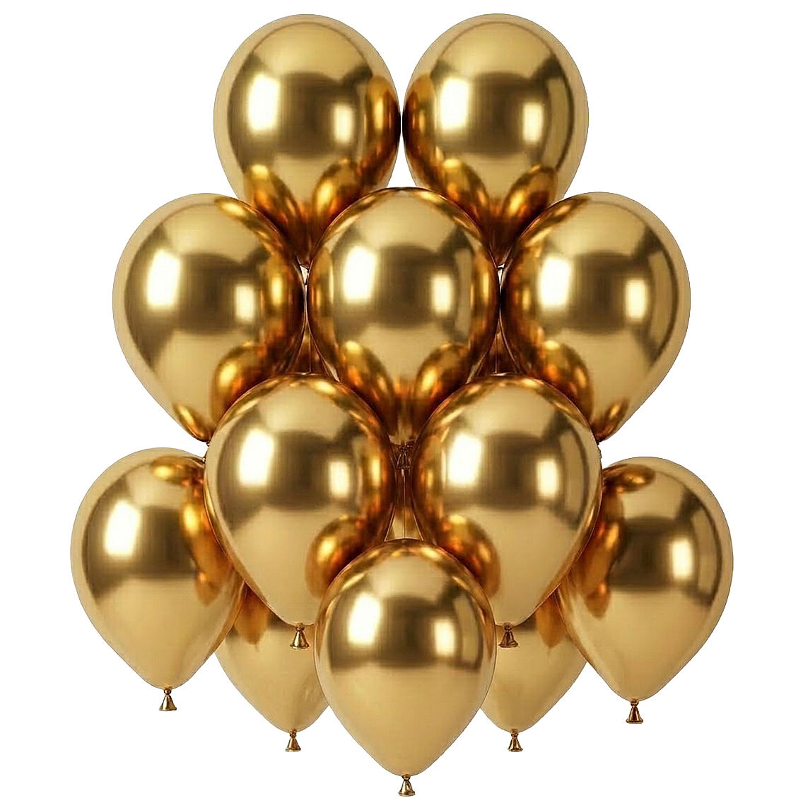 Altın Renk Lateks krom Balon (30 cm) - 12 Adet - 1