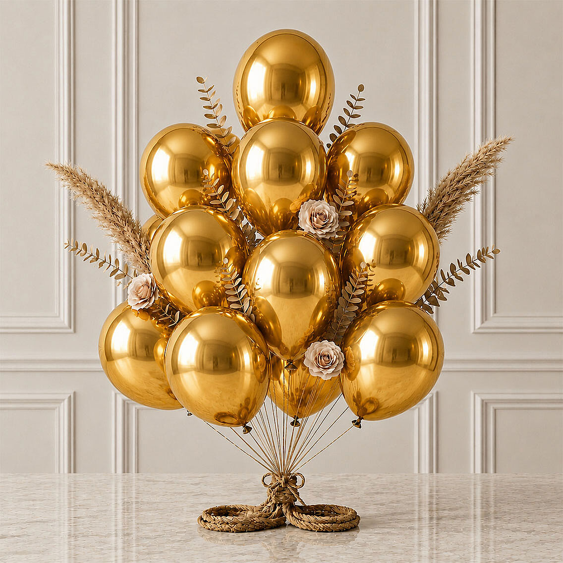 Altın Renk Lateks Metalik Balon (30 cm) - 12 Adet - 1