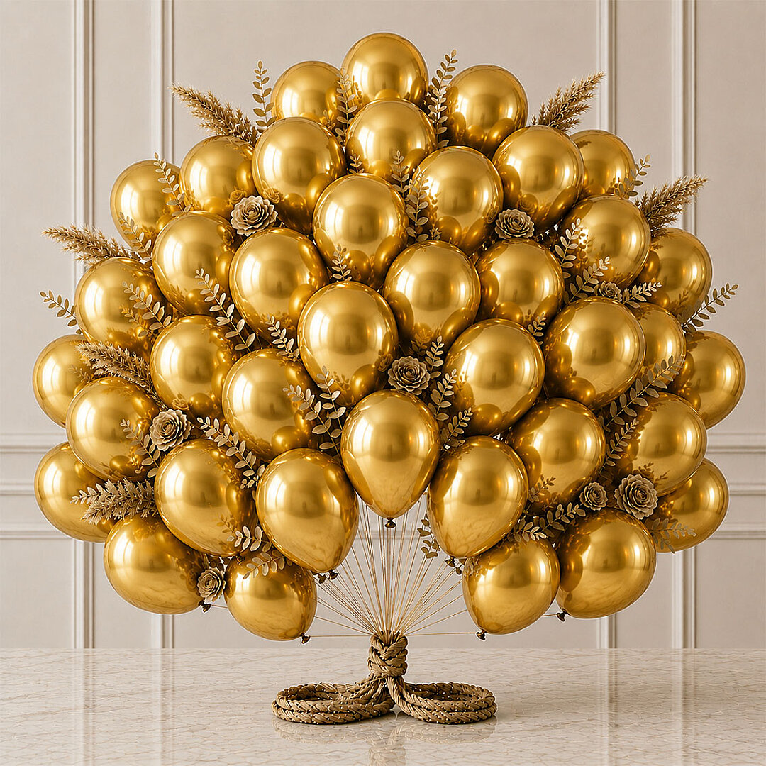 Altın Renk Lateks Metalik Balon (30 cm) - 50 Adet - 1