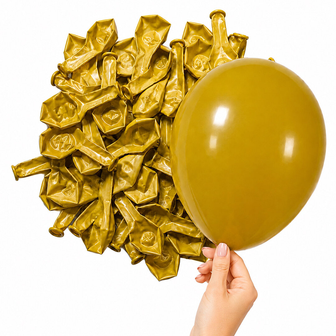 Altın Renk Lateks Pastel Balon (13 cm) - 10 Adet - Beysüs