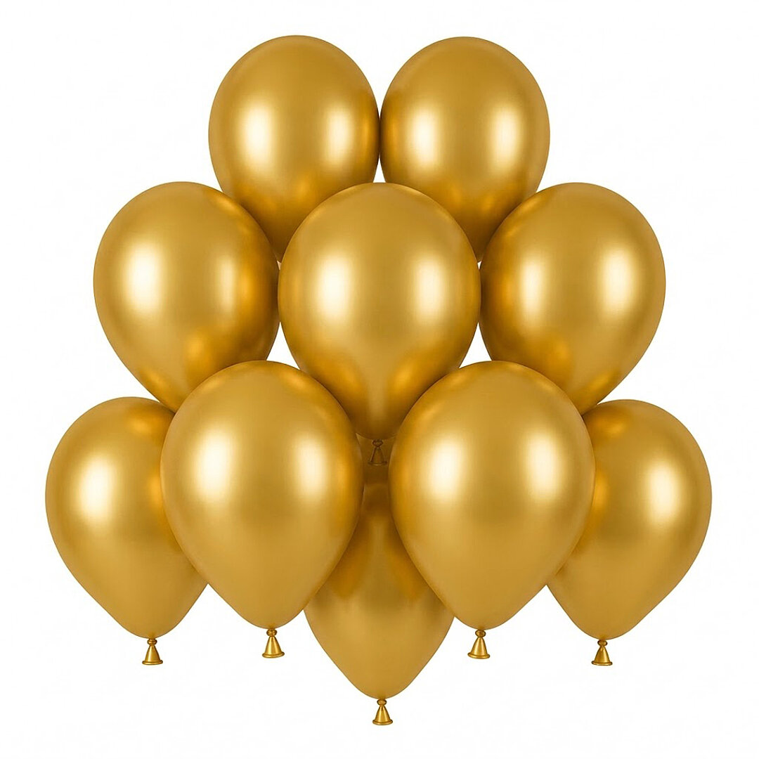Altın Renk Lateks Pastel Balon (13 cm) - 10 Adet - Beysüs