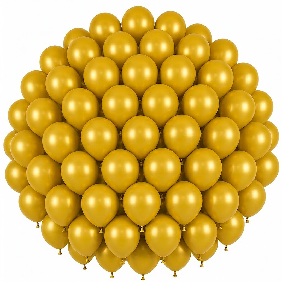 Altın Renk Lateks Pastel Balon (30 cm) - 50 Adet - Beysüs