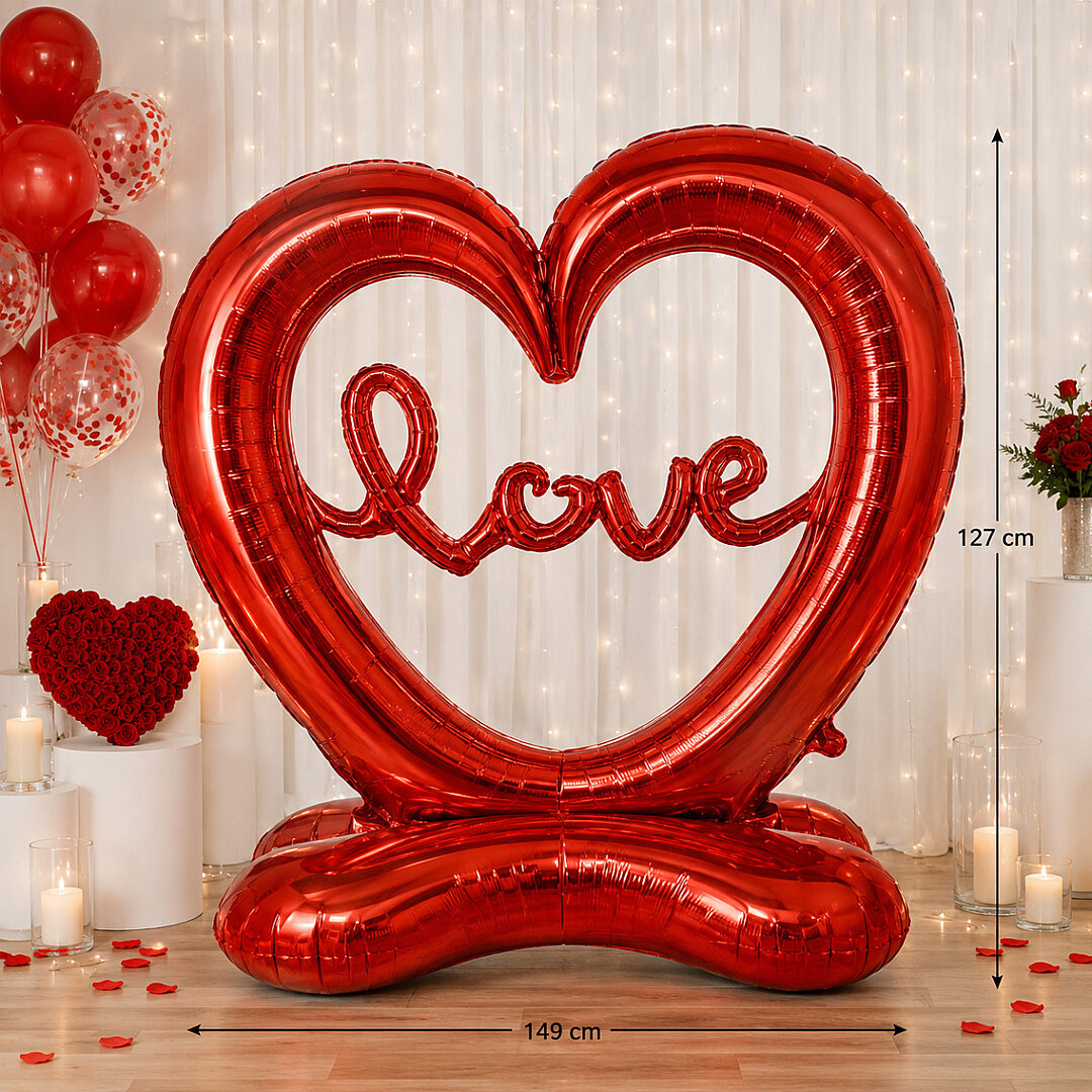 Love Ayaklı Kalp Folyo Balon - 2