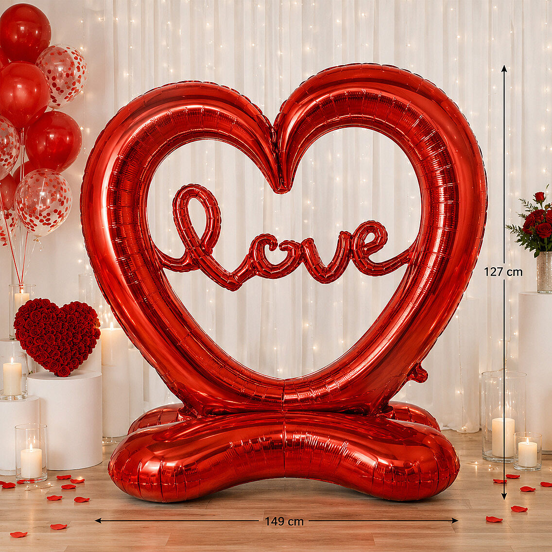 Love Ayaklı Kalp Folyo Balon - 2