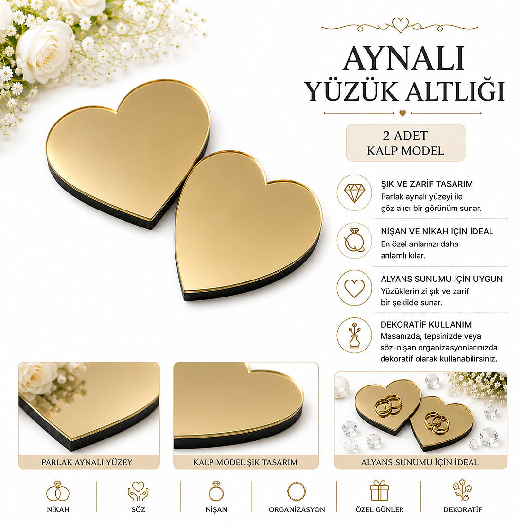 Aynalı Yüzük Altlığı Gold - Beysüs (1)